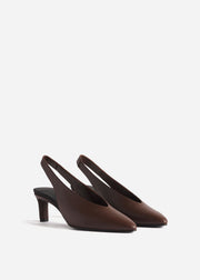 Pointed Slingback Heel in Chocolate - CO Collections